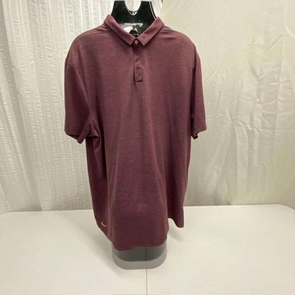 Nike Golf AeroReact Polo Mens XXL Burgundy Stripe AA3162-609 Performance Shirt